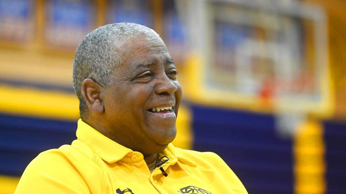 Johnson C. Smith University men’s head basketball coach and athletic director Stephen Joyner, Sr. on Thursday, February 9, 2023.