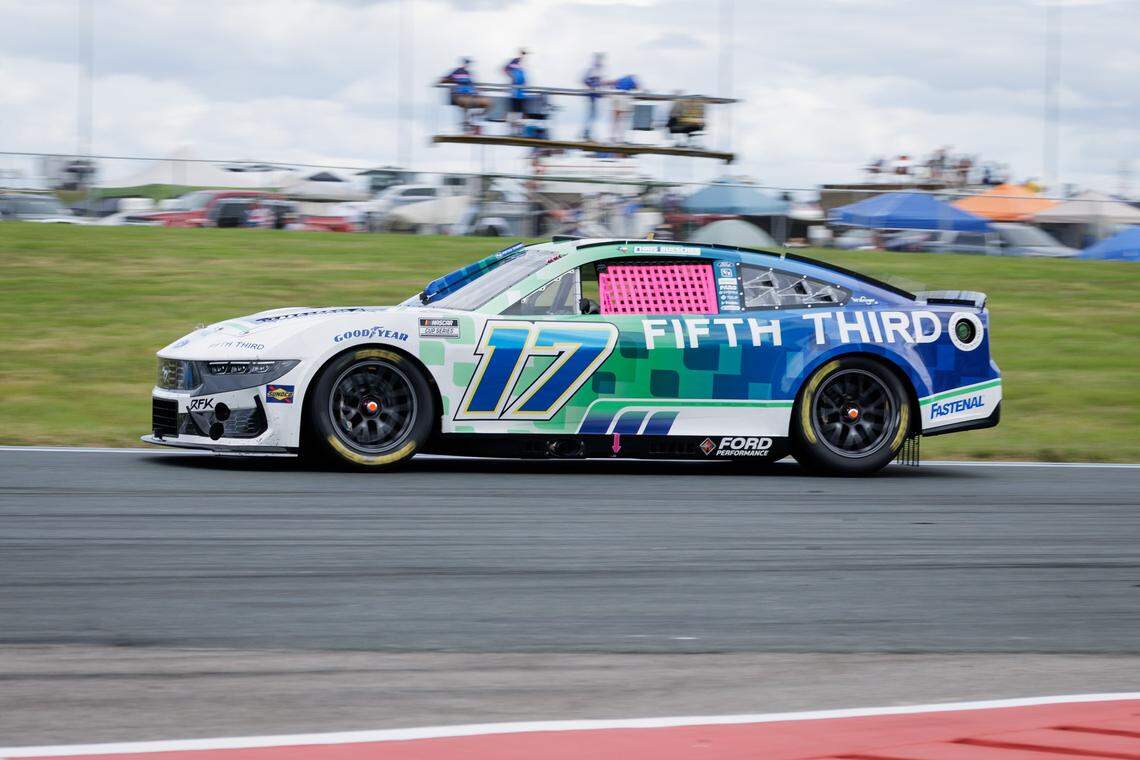 A potential class-action lawsuit has been filed against Roush Fenway Keselowski Racing over a data breach. Shown, Chris Buescher an RFK Racing driver in the Bank of America Roval 400 Oct. 5, 2025, at Charlotte Motor Speedway.