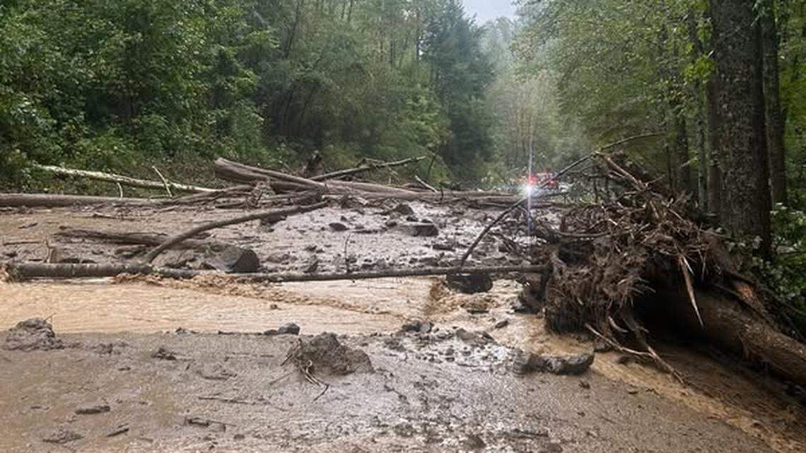A year after Helene, mountain landslide closes popular Smoky Mountains road