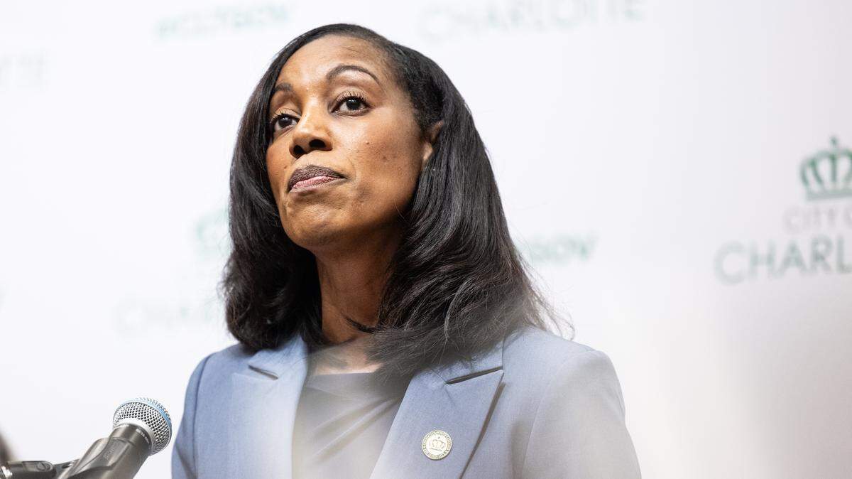 Estella Patterson speaks at the Charlotte-Mecklenburg Government Center on Monday about being named the new CMPD chief. 