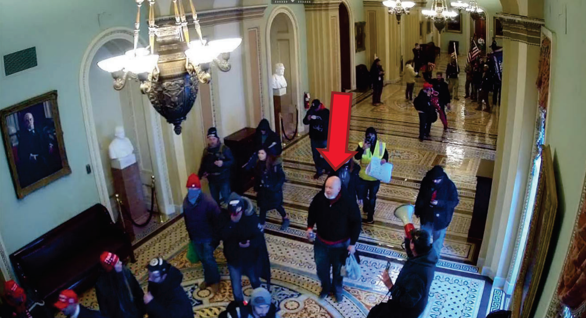 The FBI says James “Les” Little of Claremont was photographed inside the U.S. Capitol during the Jan. 6 breach by throngs of then-President Donald Trump’s supporters.