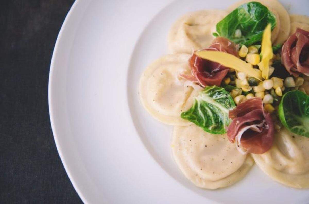 Corn ravioli.