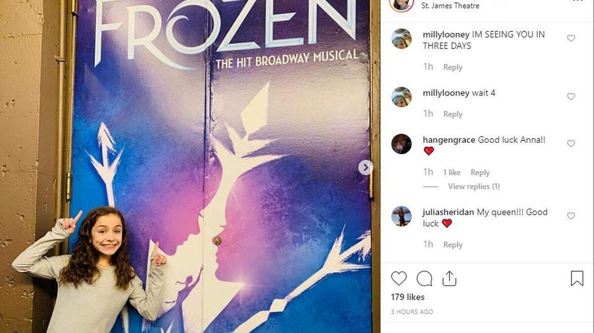 Anna Rae Haller, a middle schooler from Charlotte, starts tonight as Elsa in Disney’s Frozen on Broadway.