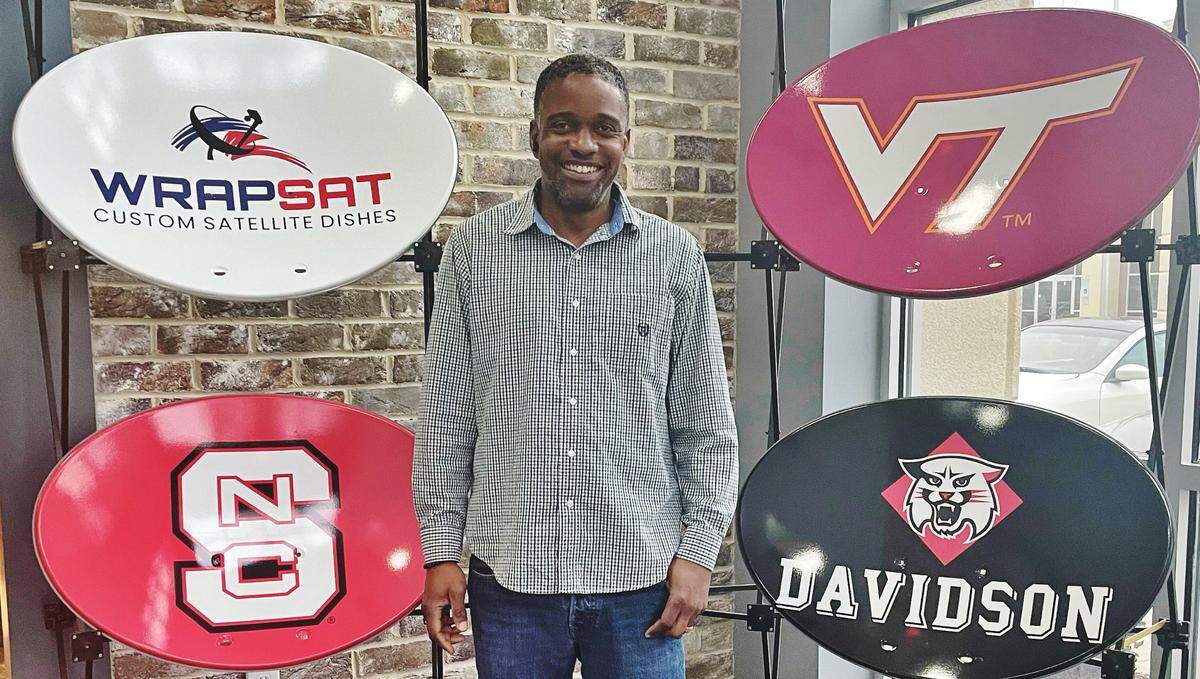 Simeon Brown owns WrapSat, which sells satellite dishes with custom vinyl wraps throughout the Charlotte area.