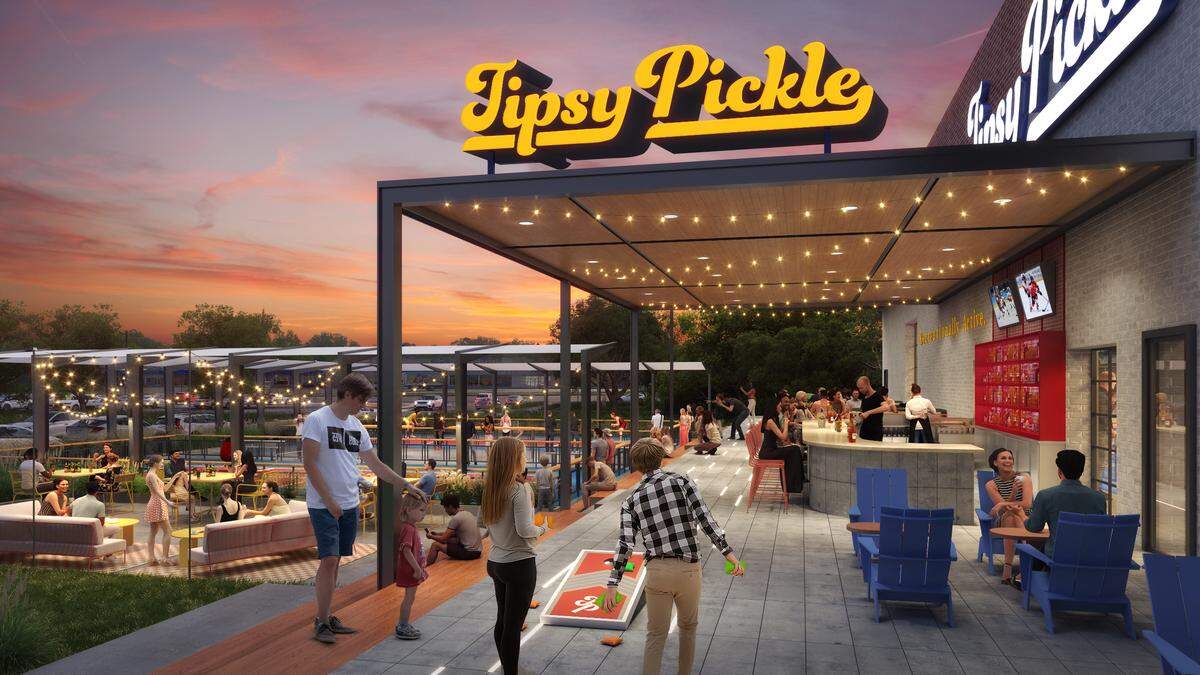 Tipsy Pickle will feature indoor and outdoor leisure space.