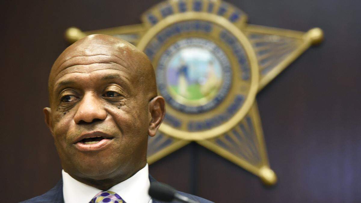 Mecklenburg County Sheriff Garry McFadden holds a press conference on Sept. 26, 2019.