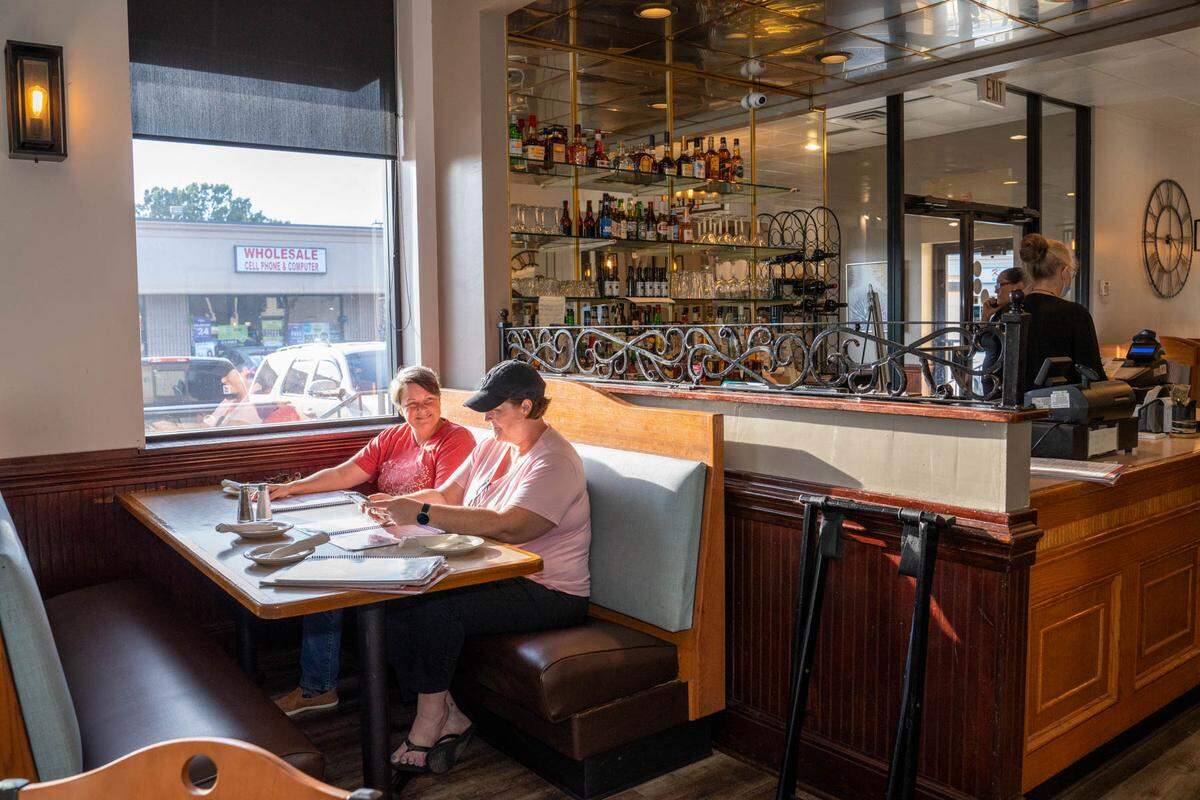 Claudia and Sharon Price peruse the menu at Landmark Diner.