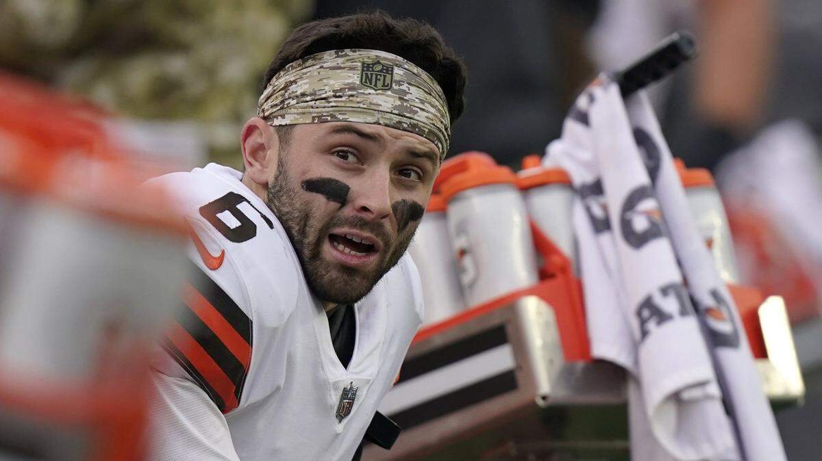 Quarterback Baker Mayfield (6) remains on the Browns’ roster but has been excused from mandatory minicamp.