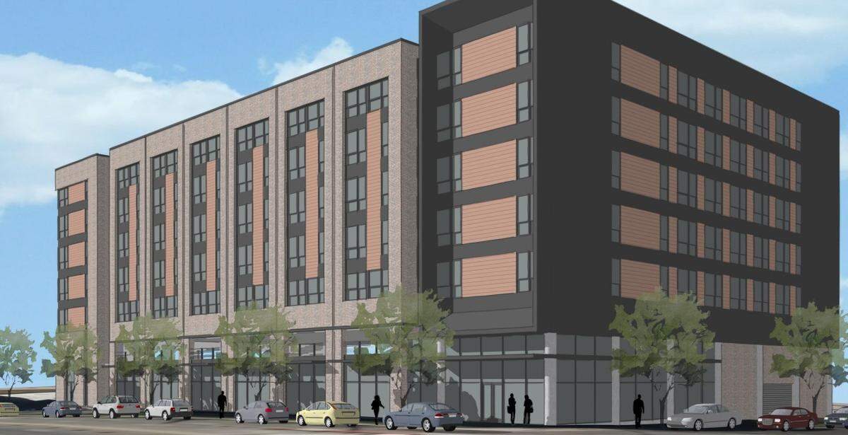 A rendering of the affordable housing project within Brooklyn Village.