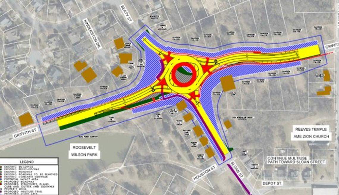 This roundabout design at Beaty and Griffith streets in Davidson is among several planned as part of a $15 million project to improve traffic in Davidson and Cornelius.