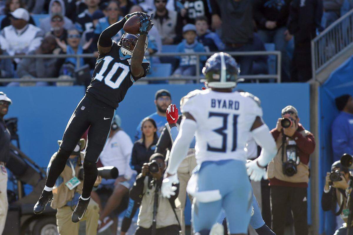 Carolina Panthers wide receiver Curtis Samuel (10) caught his third touchdown pass of the season on Sunday, and he’s now tied for the team lead in receiving scores.
