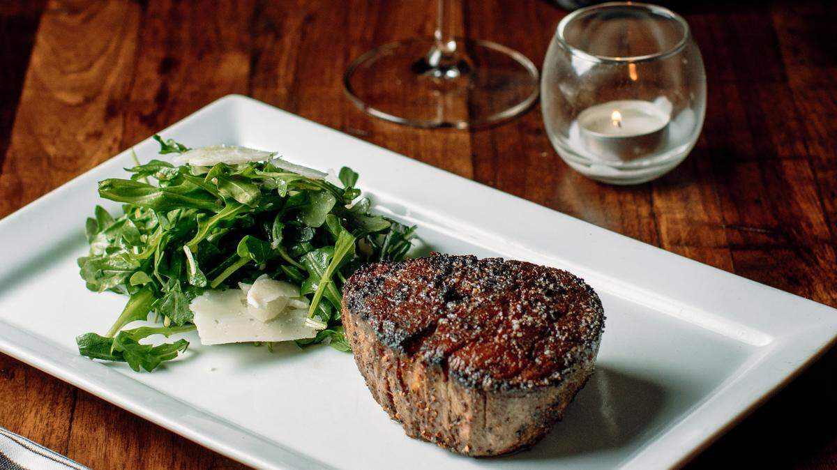 Filet Mignon at The Cellar at Duckworth’s in uptown Charlotte. The Cellar at Duckworth’s in uptown Charlotte has been named by Yelp users as North Carolina’s Most Romantic Restaurant.