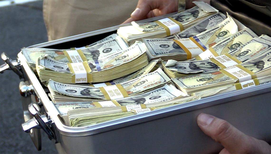 The winner of the Monster Energy NASCAR All-Star race at Charlotte Motor Speedway will receive $1 million on Saturday, May 18, 2019. Former NASCAR driver Michael Waltrip and a co-worker presented driver Joey Logano an opportunity to check out a brief case of $100 bills prior to the running of the race on pit road.