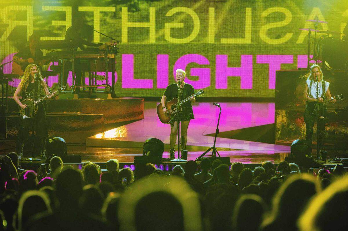 The Chicks perform at PNC Music Pavilion on Thursday night in Charlotte.
