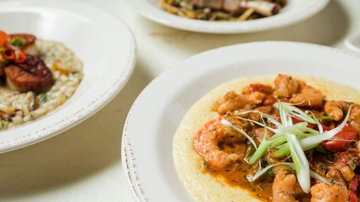 Enjoy comfort-food favorites such as shrimp and grits at Dogwood Southern Table & Bar.
