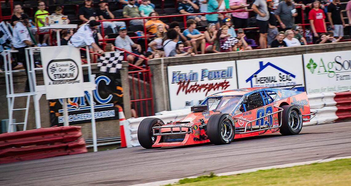 Tim Brown drives Modifieds. Here he is winning one of his 101 races at Bowman Gray Stadium, the most all-time in track history. Brown will make his NASCAR Cup Series debut at The Clash at Bowman Gray on Sunday, February 2, 2025.