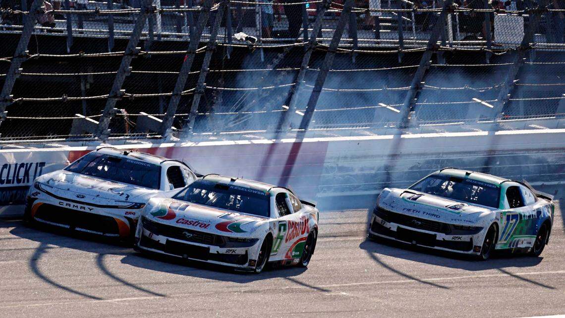 Chris Buescher confronts Tyler Reddick after rough and wild NASCAR finish at Darlington