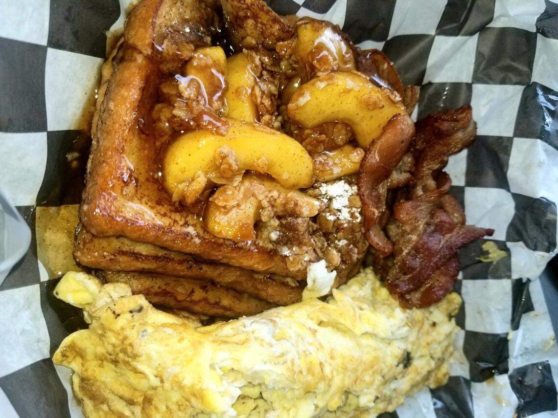 Lulu’s peach cobbler French toast.