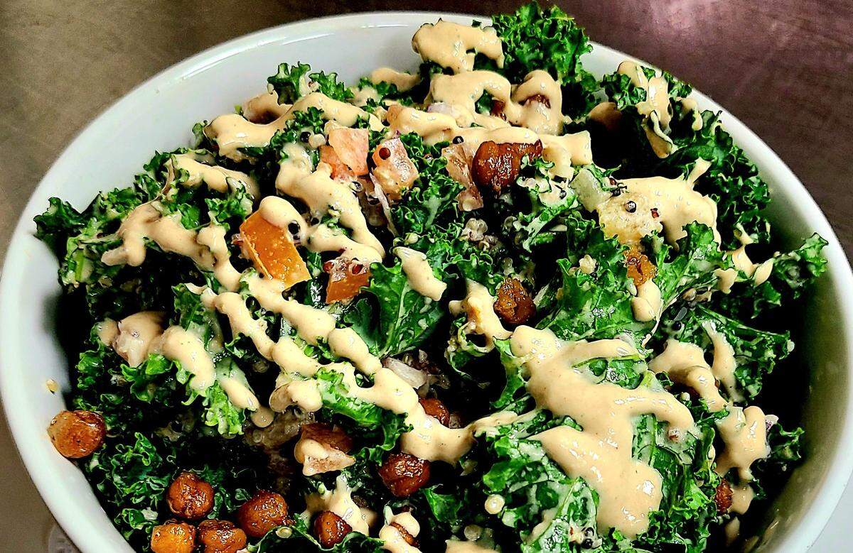 Restaurant X’s Tahini Kale Salad with Crispy Chickpeas.
