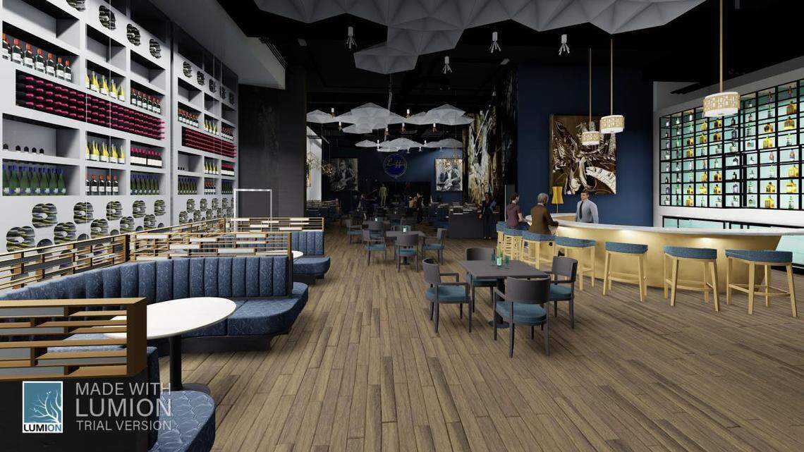 An illustrated rendering of Loretta’s, a French Creole Southern restaurant with live jazz and neo soul music, is expected to open by early September at 8500 Pineville-Matthews Road in Charlotte.