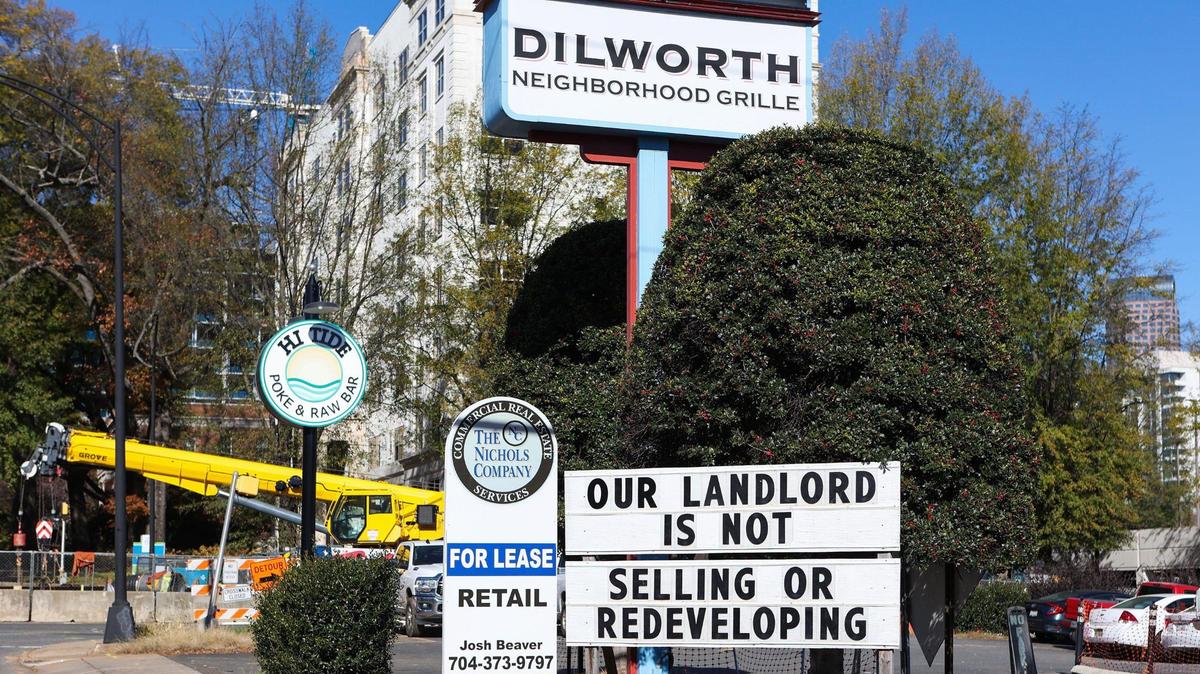 The popular Dilworth Neighborhood Grille on East Morehead Street is assuring customers that there are no immediate plans to leave or close after a rezoning petition was filed for its property.