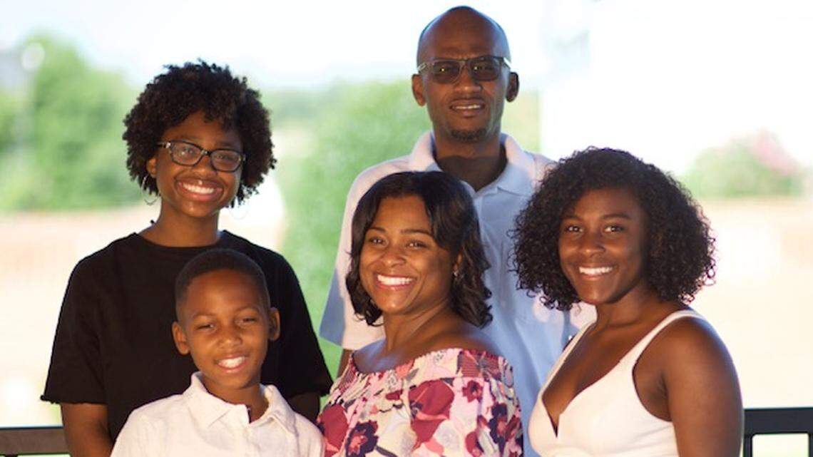 Diamond Staton-Williams, a nurse from Harrisburg, with her family. A Democrat, Williams is a member of the Harrisburg Town Council. She faced Republican Brian Echevarria, a first-time candidate.