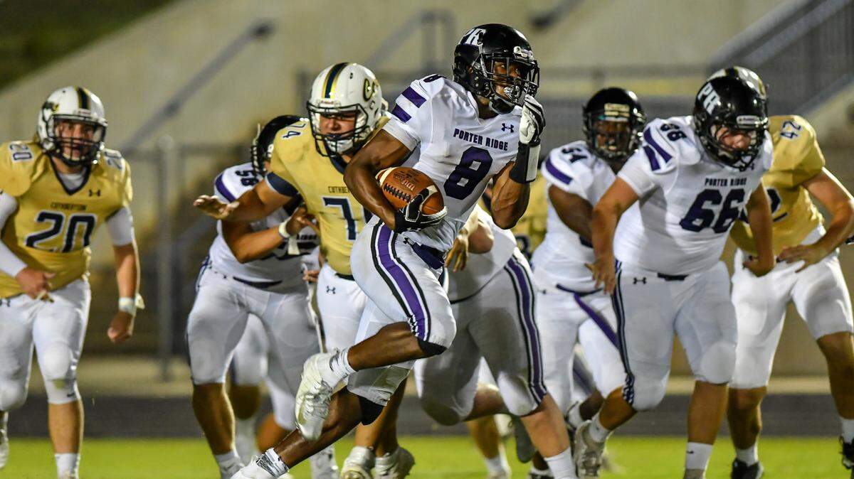 Porter Ridge High running back Jaylen Coleman is averaging more than 17 yards per carry. Coleman and his teammates will face rival Weddington on Friday.