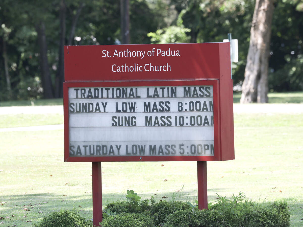 The St. Anthony of Padua Catholic Church, located in Mt. Holly, holds a Traditional Latin Mass.