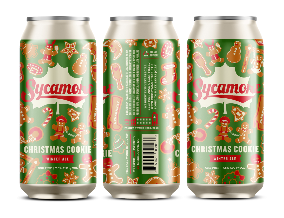 This year, Sycamore Brewing’s labeling alludes to gingerbread bondage with decorative handcuffs, paddles and masks.