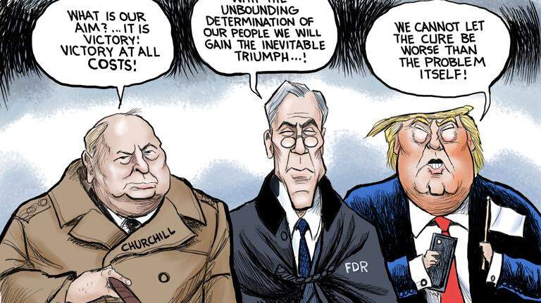 Kevin Siers cartoon: Trump, the wartime president