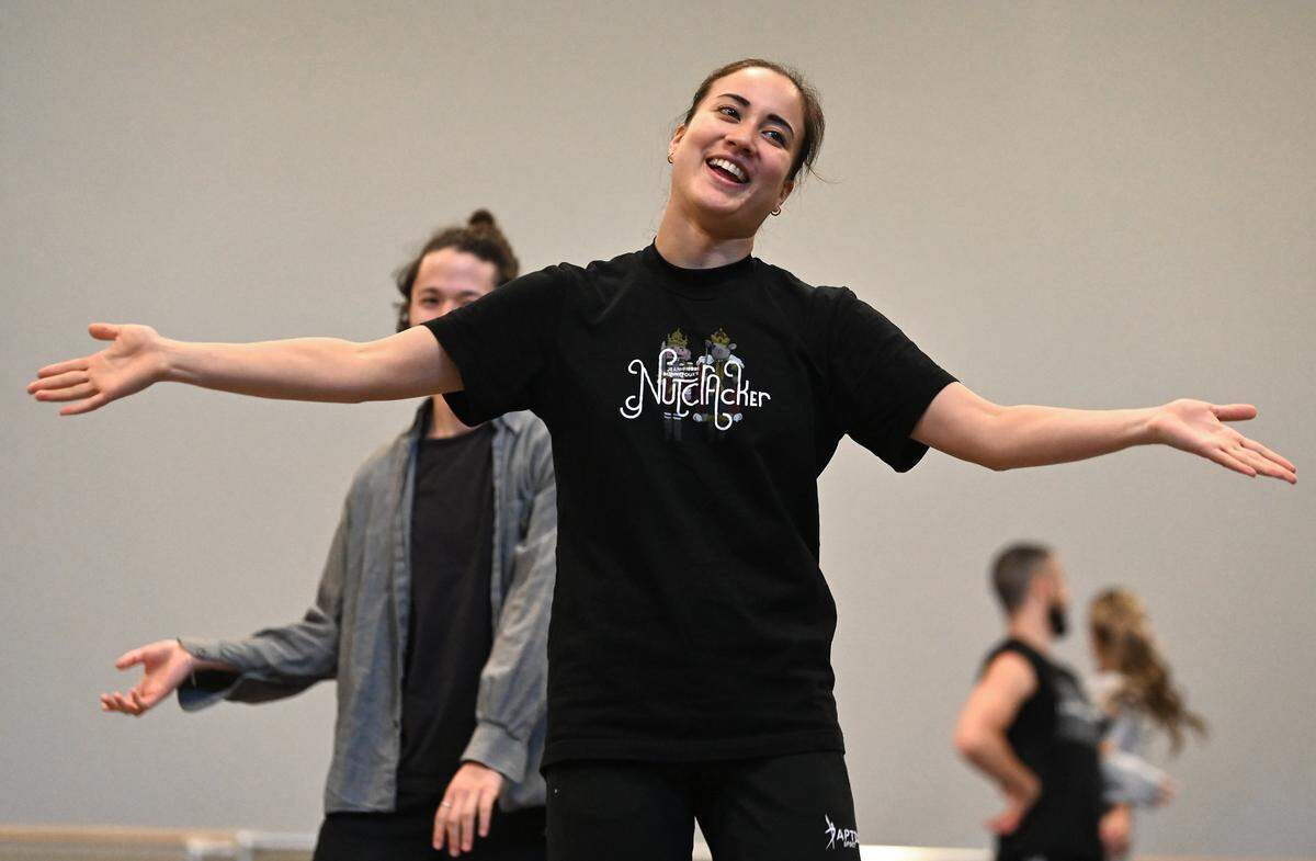 Remi Okamoto, photographed during a Charlotte Ballet rehearsal in 2023.