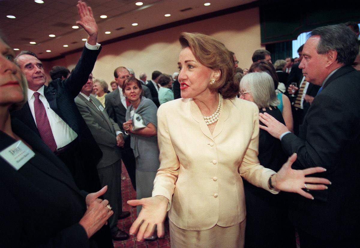 Republican presidential hopeful Elizabeth Dole meets people at the Adams Mark hotel in Charlotte in 1999.