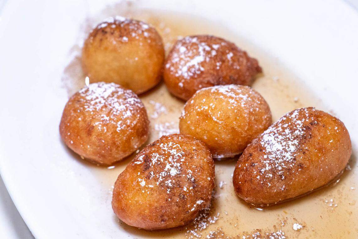 6 Loukoumades at Hellenic. Loukamades are sweet honey ball donuts.