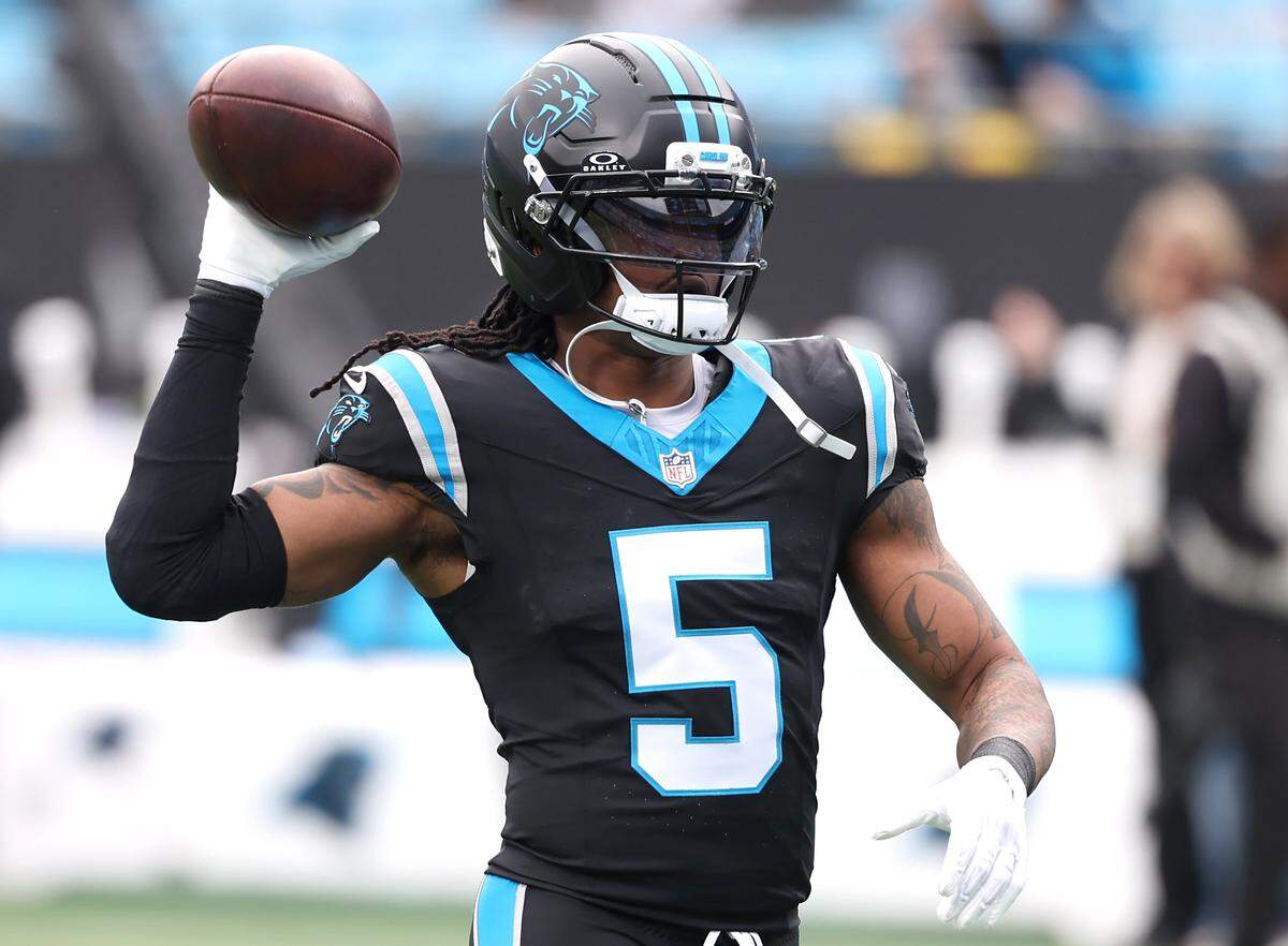 Carolina Panthers running back Rico Dowdle reached the 1,000-yard against the Tampa Bay Buccaneers on Sunday, December 21, 2025 at Bank of America Stadium in Charlotte