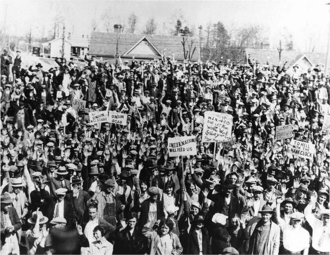 Workers at the Loray Mill in Gastonia vote to continue their strike.