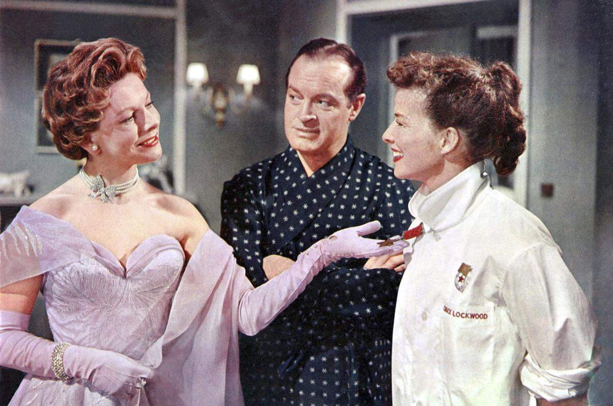 An undated handout photo of Noelle Middleton, left, Bob Hope and Katharine Hepburn in the 1956 film, “The Iron Petticoat.” An undated handout photo of Noelle Middleton, left, Bob Hope and Katharine Hepburn in the 1956 film, “The Iron Petticoat.” Hepburn had performed at Carolina Theatre in Charlotte, while Hope once greeted surprised patrons waiting to see one of his “On the Road” movies.