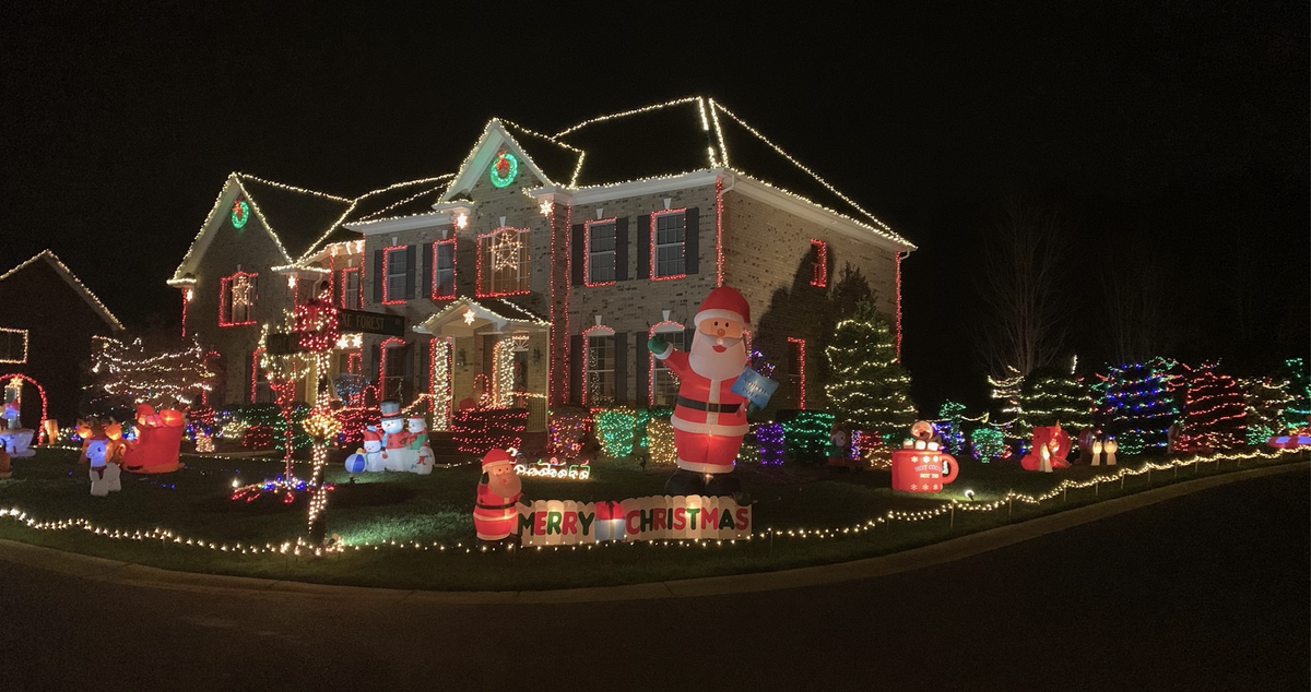 In Weddington’s Lake Forest Preserve, several homeowners on Maple Valley Court have decorated their homes for the holidays.