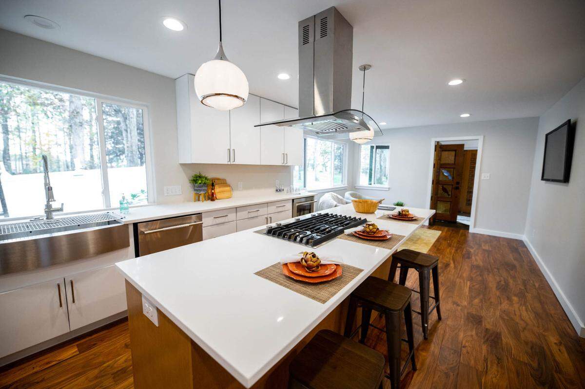 The kitchen after renovations.