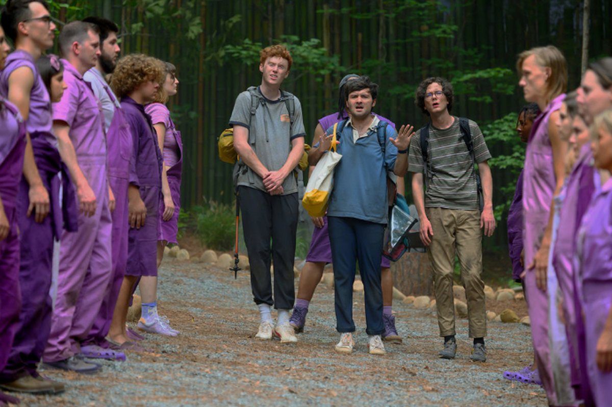 Martin Herlihy, Ben Marshall and John Higgins in “Please Don’t Destroy: The Treasure of Foggy Mountain.”