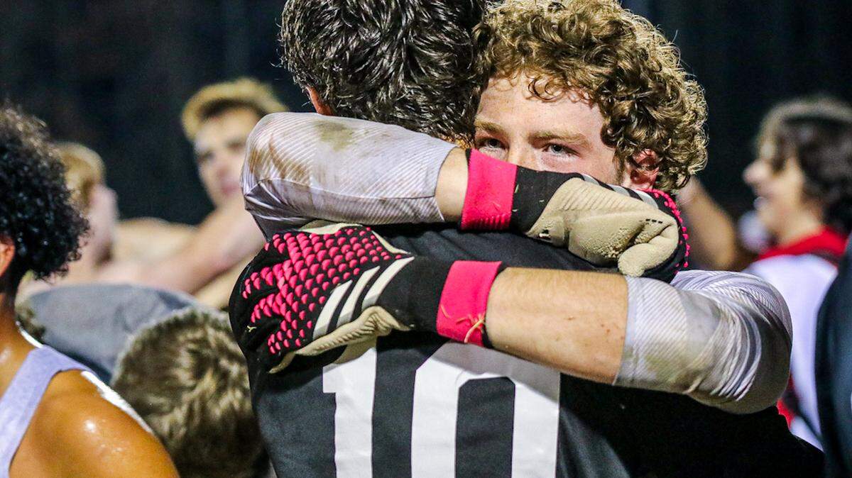 South Mecklenburg High players react to winning the 4A state championship Friday