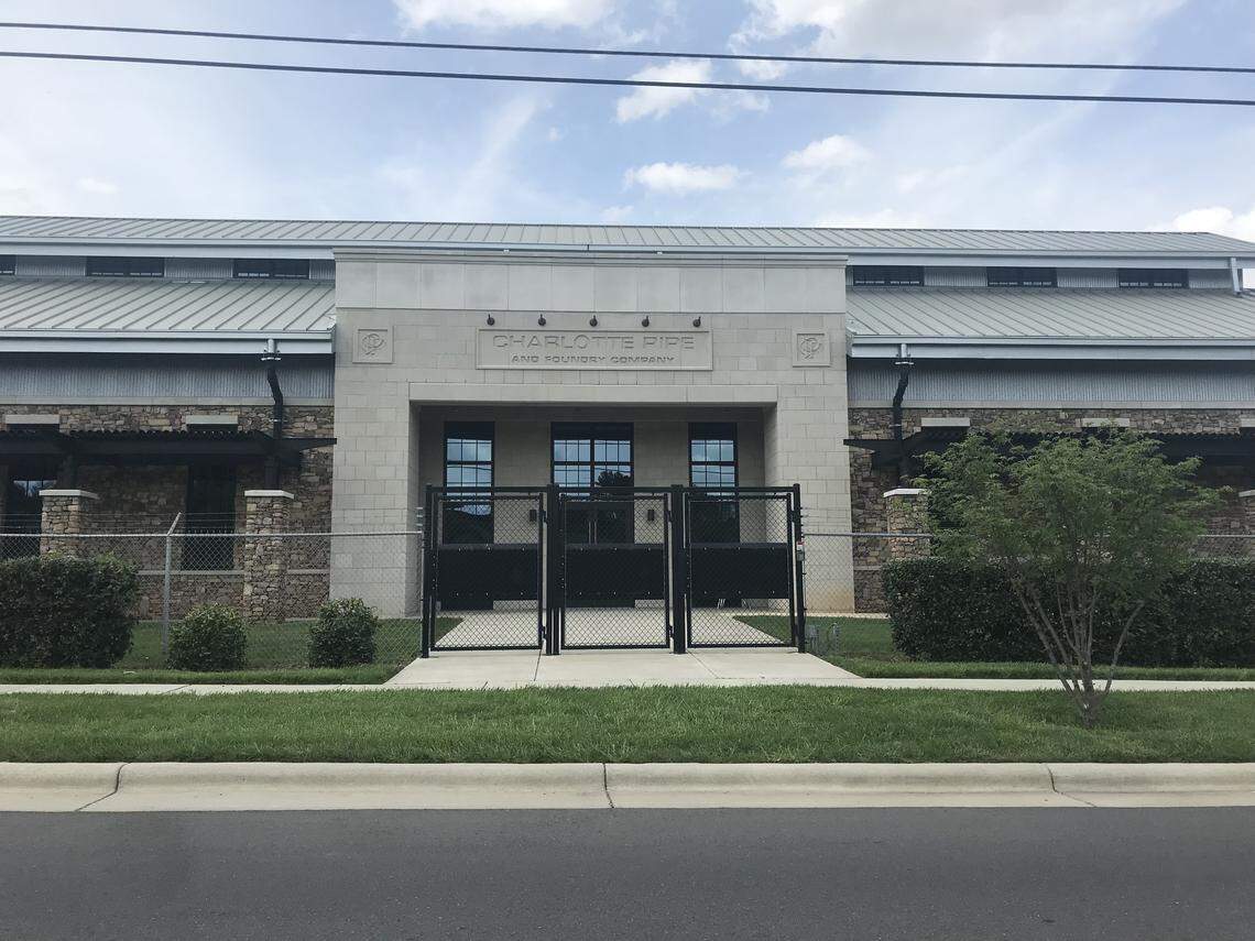 Charlotte Pipe and Foundry, which melts scrap metal into pipe, occupies about 55 acres a few blocks from Bank of America Stadium on South Clarkson Street.