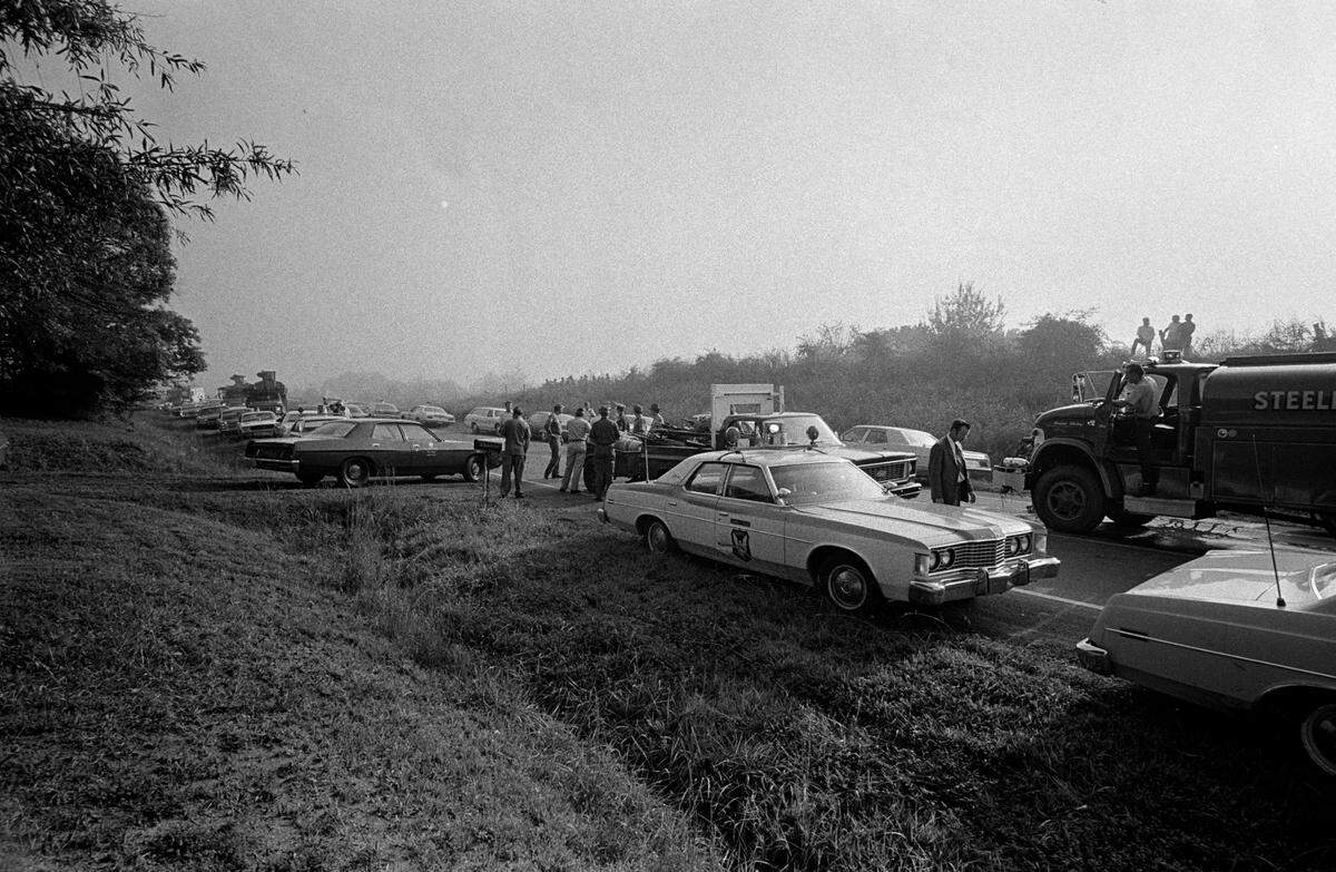 First responders on the scene of the crash of Eastern Air Lines Flight 212.