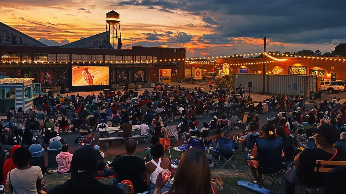 Camp North End’s free movie series, Crossroads Cinema, is held on Thursday nights from June 1-August 31, 2023.