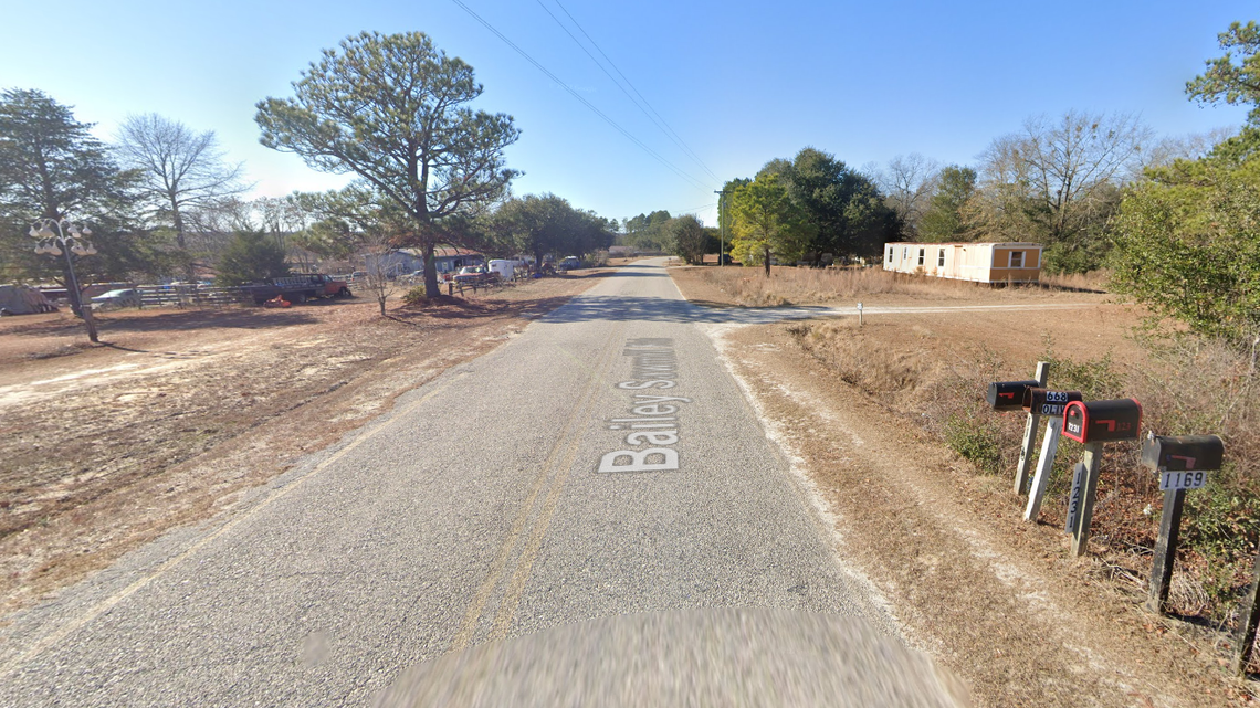 This is a view of Bailey Saw Mill Road in the Ruby area of Chesterfield County, where a man’s was discovered May 14. Investigators with the Chesterfield County Sheriff’s Office suspect a dog attack.