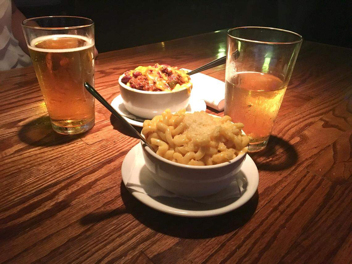 Charlotte restaurants are open for late night dinners, snacks and more. Shown here is Jack Mac from JackBeagles, paired with local beers.