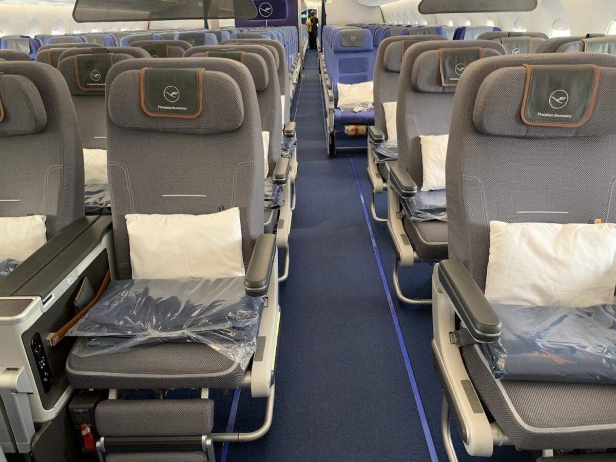 Premium economy seats on the new A350.