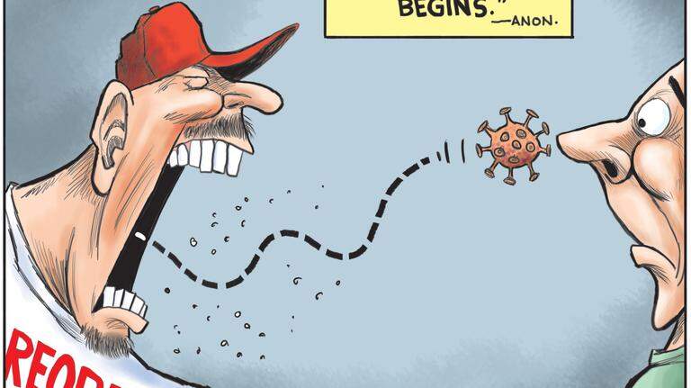 Kevin Siers cartoon: Free to be, infecting you and me