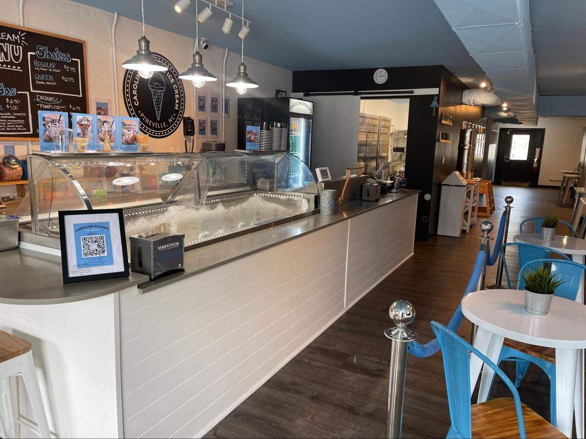 Carolina Scoops is a new gathering place for Pineville where people can socialize while enjoying a sweet treat.