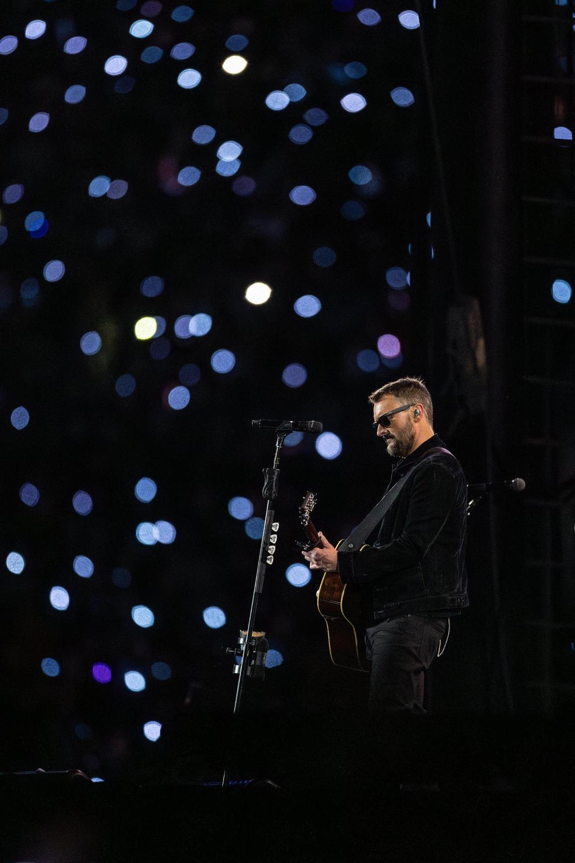 Eric Church performs during Concert for Carolina in Charlotte, N.C. on Saturday, October 26, 2024.