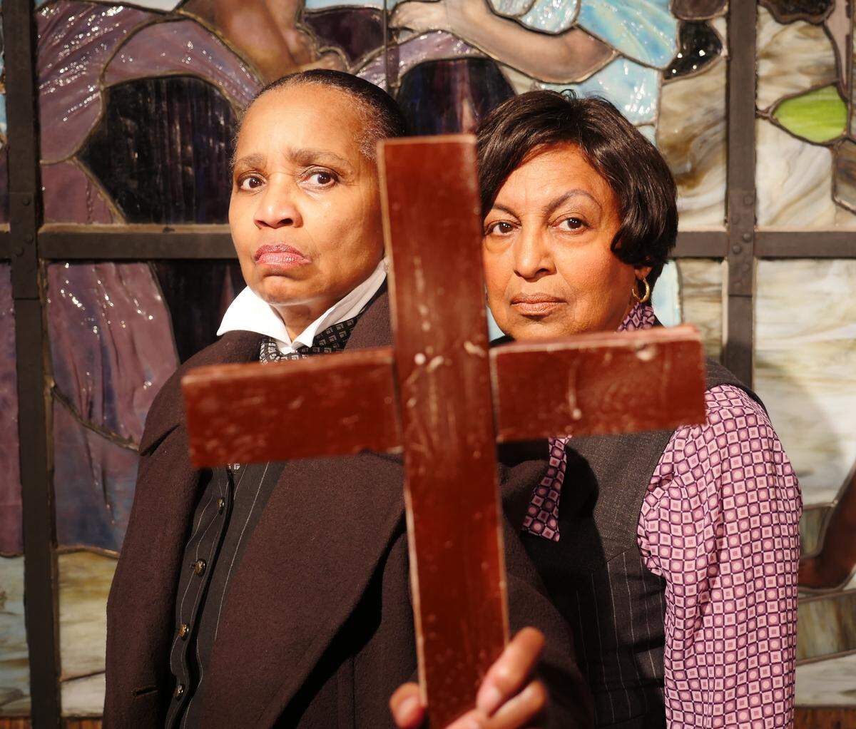 Corlis Hayes is professor Van Helsing, and Lillie Oden is Dr. Seward in Countess Dracula, presented by The Actor’s Gym.